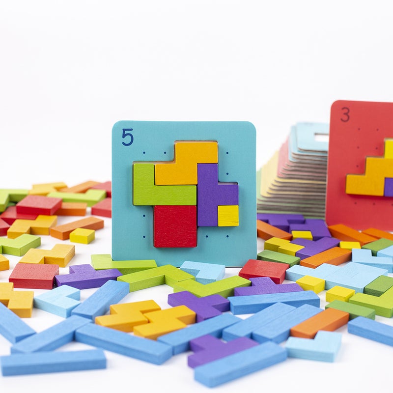 Quick Decision Puzzle Thinking Puzzle Building Blocks Wife Thinking Game Colorful Square Puzzle Children'S Educational Toys - Image 5